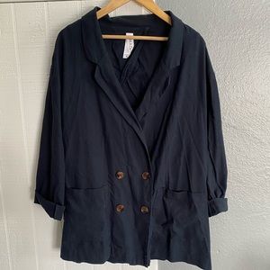 Double breasted linen blazer